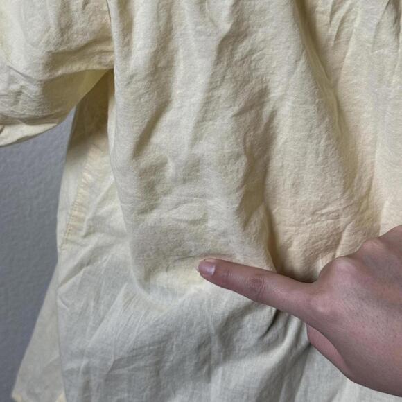 vintage butter yellow embroidered floral trim and lace trim blouse - Picture 4 of 7